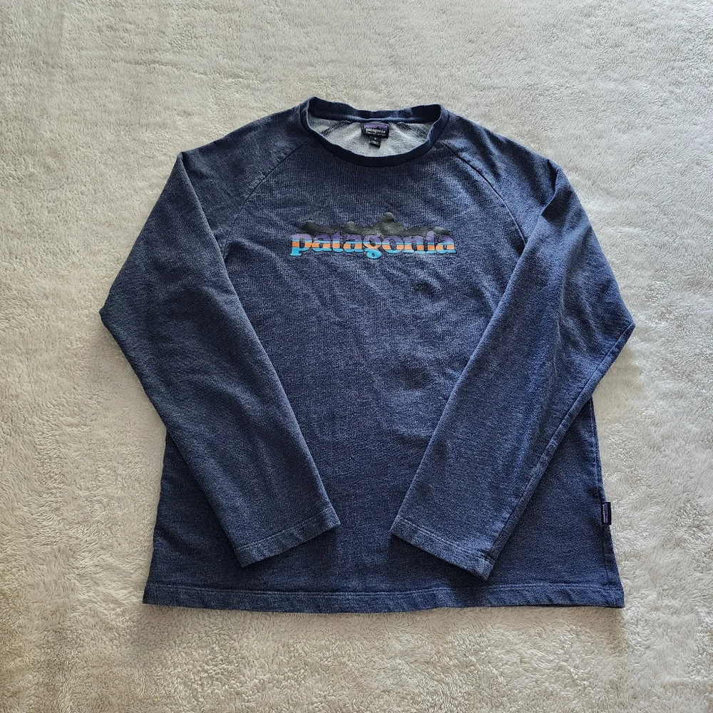 Patagonia Nightfall Fitz Roy Lightweight Crew Sweatshirt, Men's Medium - Navy - Picture 11 of 12